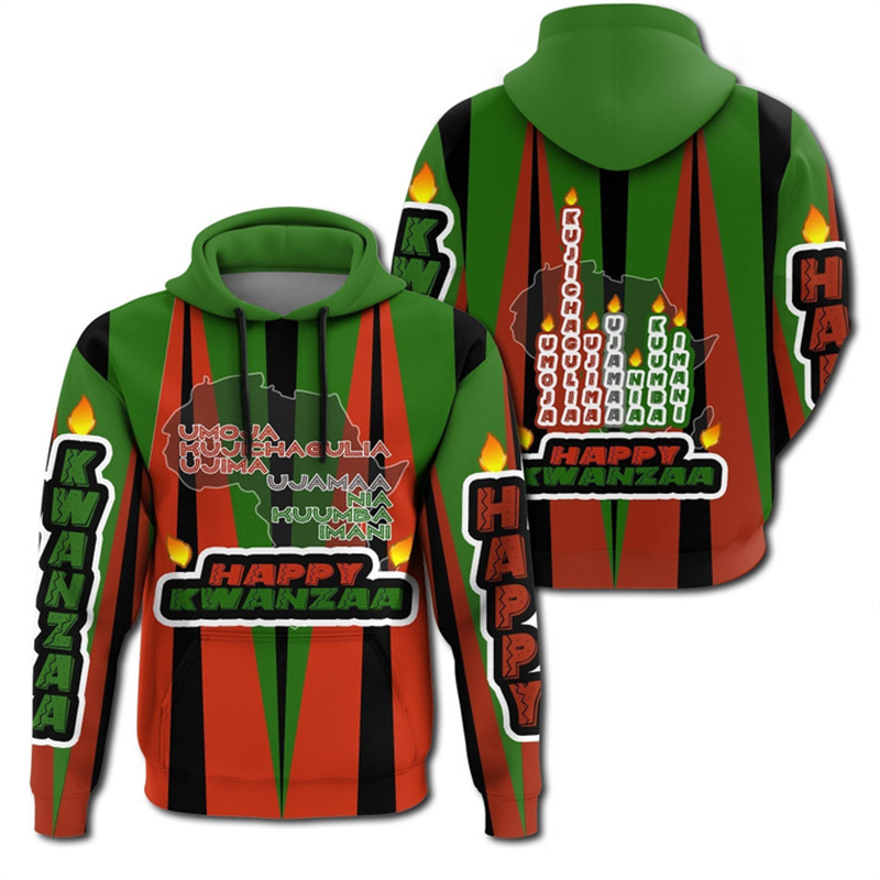 Y2K Ethnic Fashion - 아프리카 Kwanzaa 후드티, 민족 스타일 맨투맨,