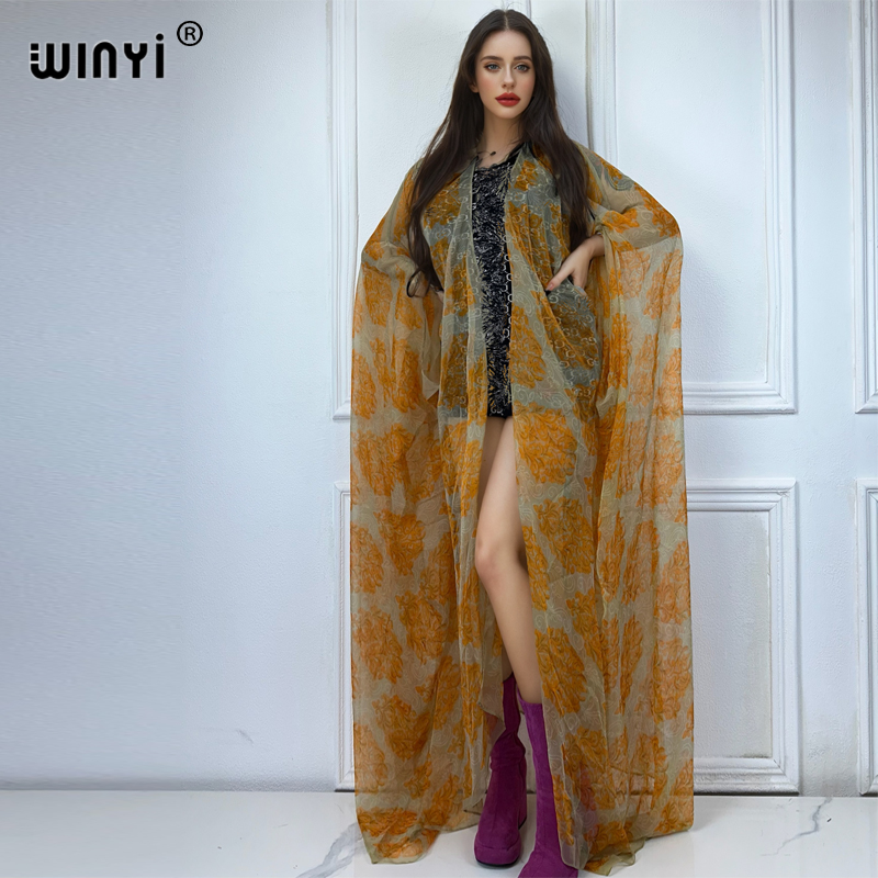 Kaftan Women Boho - WINYI 맥시 기모노 여름 원근법 섹시한