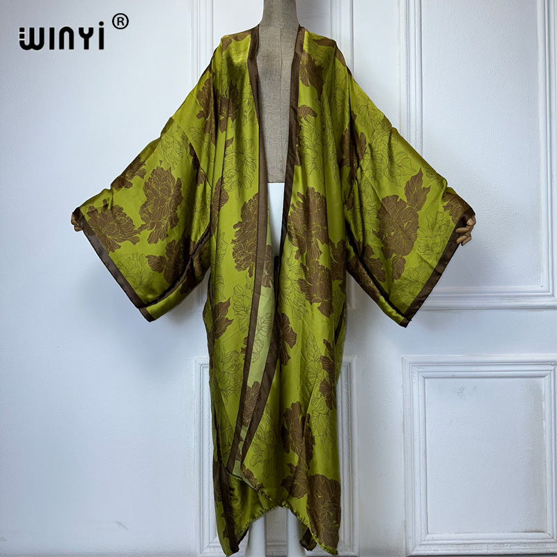 Kaftan Women Boho - WINYI 아프리카 보호 프린트 기모노 롱