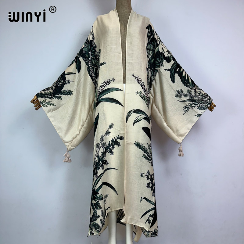 Kaftan Women Boho - WINYI 기모노 아프리카 보호 패션 프린트