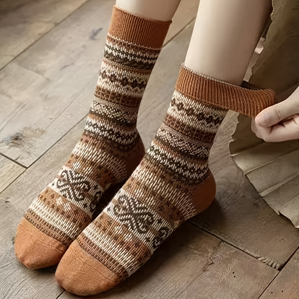 여성용 레트로 7 색 종아리 양말, 에스닉 스타일, 패 - Winter Ethnic Fashion For Women 리뷰 및 가격