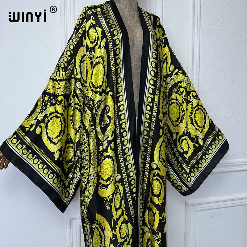 WINYI 아프리카 보호 프린트 기모노 아프리카 드레스 - Kaftan Women Boho 리뷰 및 가격