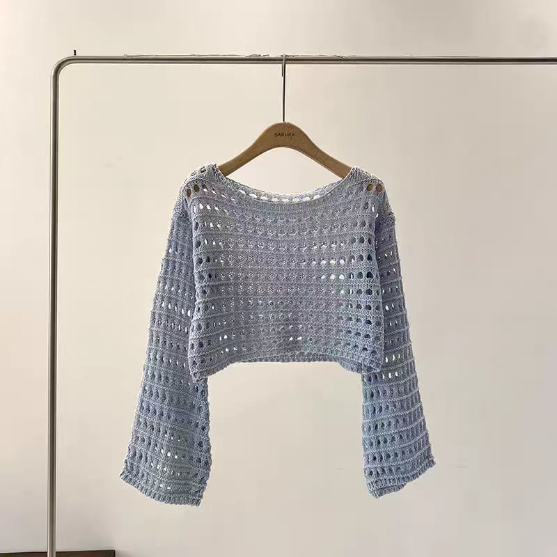 긴 소매 크로 셰 뜨개질 니트 탑 여름 해변 비키니 커 - Kaftan Women Boho 리뷰 및 가격