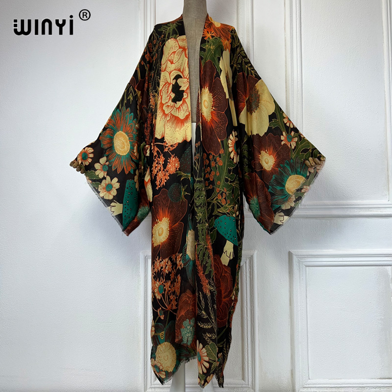 WINYI 아프리카 패션 여름 기모노 맥시 드레스 비치 - Kaftan Women Boho 리뷰 및 가격