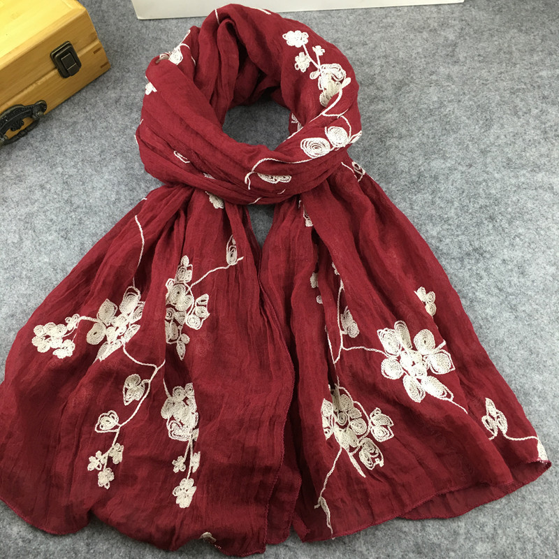 민족 자수 여성 겨울 풀라, 우아한 꽃, 긴 스카프,  - Winter Ethnic Fashion For Women 리뷰 및 가격