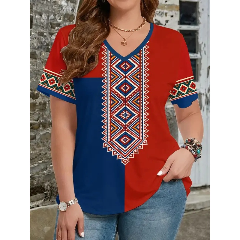 여성용 3D 프린트 에스닉 스타일 티셔츠, 패셔너블한  - Y2K Ethnic Fashion 리뷰 및 가격