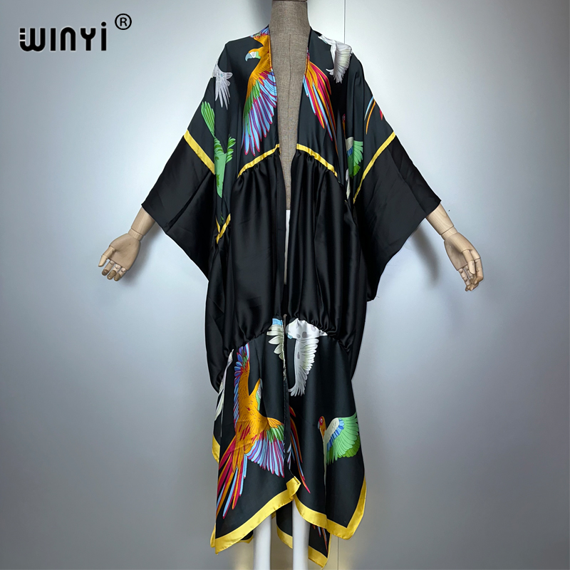위니 프린트 보헤미안 키모노 맥시 비치웨어 커버업 휴가 - Kaftan Women Boho 리뷰 및 가격