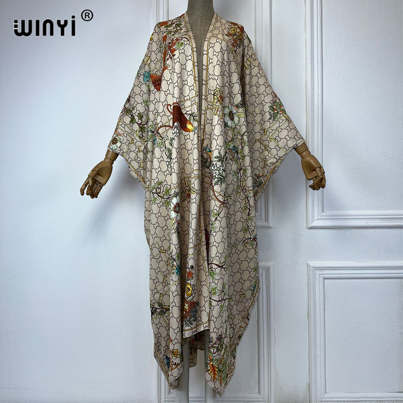 WINYI 여성용 비치 레터 프린트 커버 업 보호 가디 - Kaftan Women Boho 리뷰 및 가격