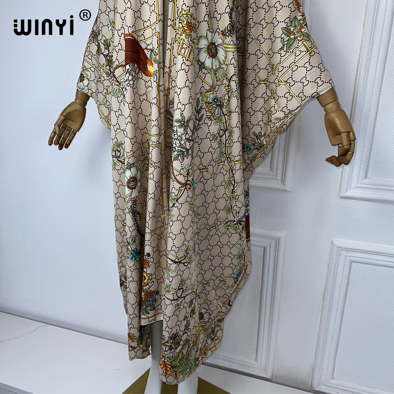 WINYI 여성용 비치 레터 프린트 커버 업 보호 가디 - Kaftan Women Boho 리뷰 및 가격