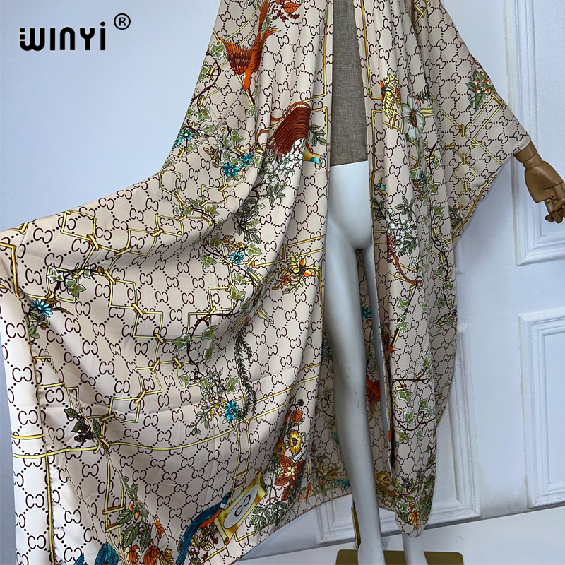 WINYI 여성용 비치 레터 프린트 커버 업 보호 가디 - Kaftan Women Boho 리뷰 및 가격