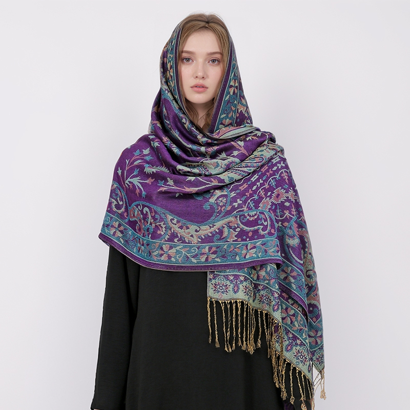 민족 스타일 야외 여성 레트로 자카드 스카프 두꺼운 캐 - Winter Ethnic Fashion For Women 리뷰 및 가격