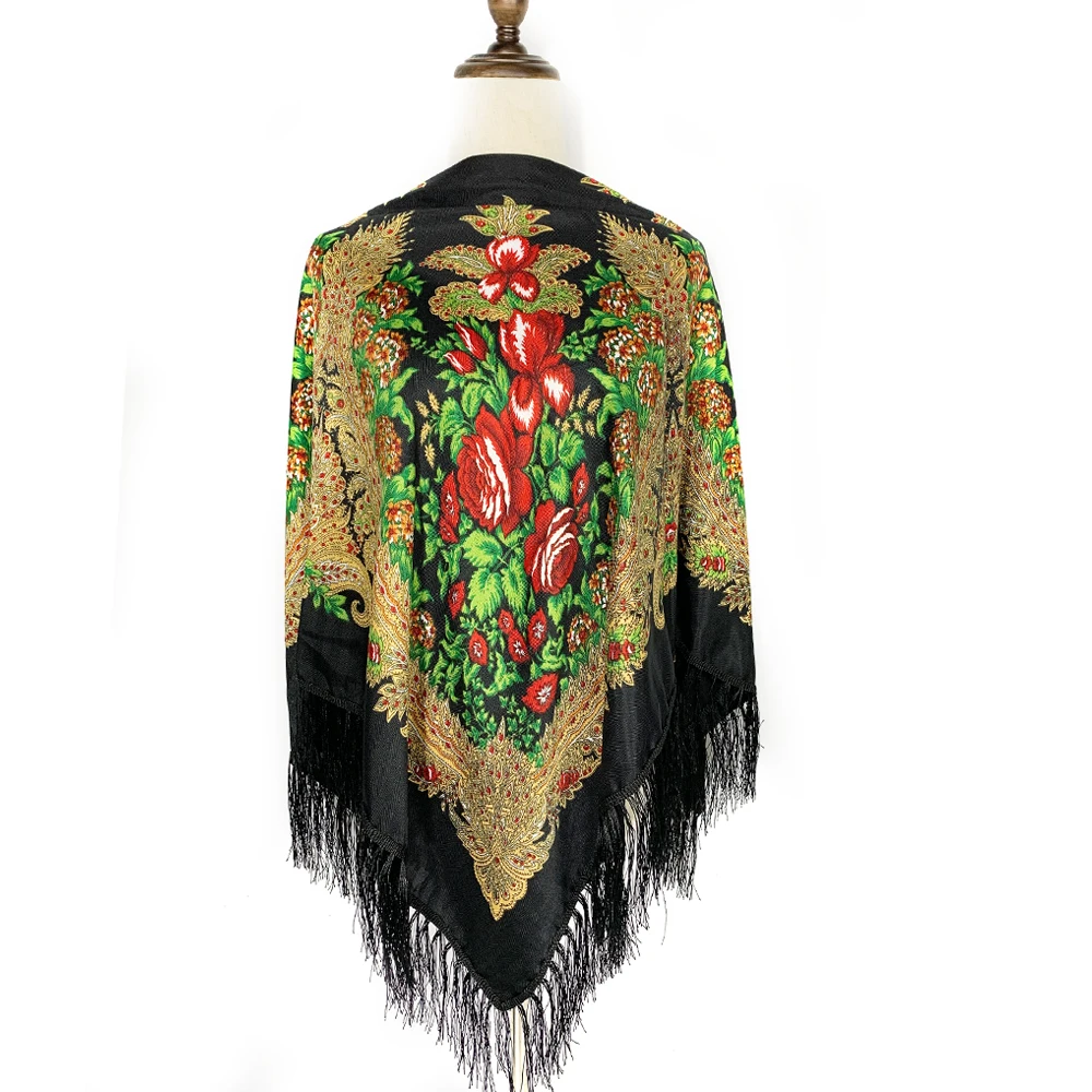 에스닉 스타일 러시아 스퀘어 스카프, 럭셔리 여성 꽃  - Winter Ethnic Fashion For Women 리뷰 및 가격