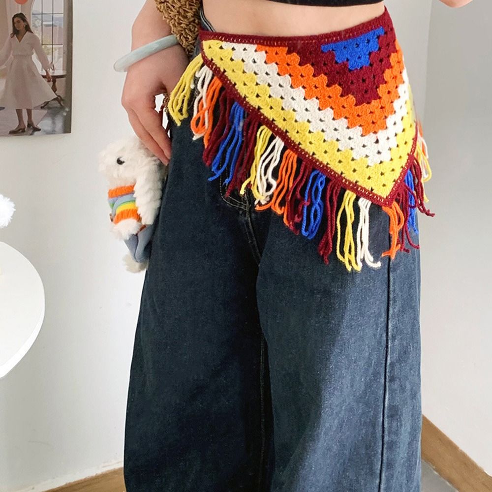 패션 태슬 프린지 허리 벨트 Y2K 에스닉 삼각 허리띠 - Y2K Ethnic Fashion 리뷰 및 가격